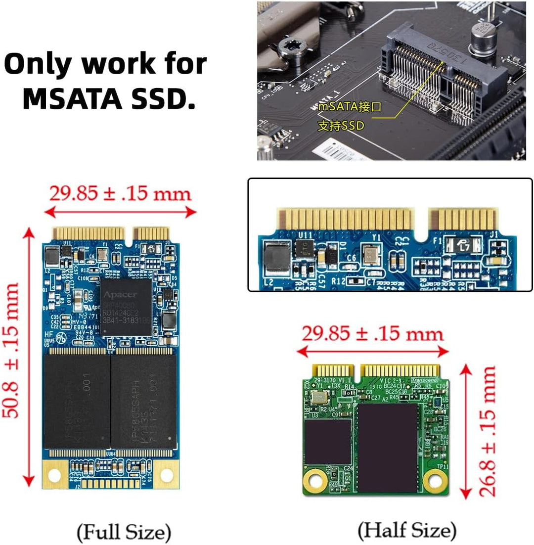 NFHK Dual MSATA Mini-SATA SSD Karte JOBD Raid0 Span Bridge zu 2.5inch SATA Combo HDD Festplattengehä