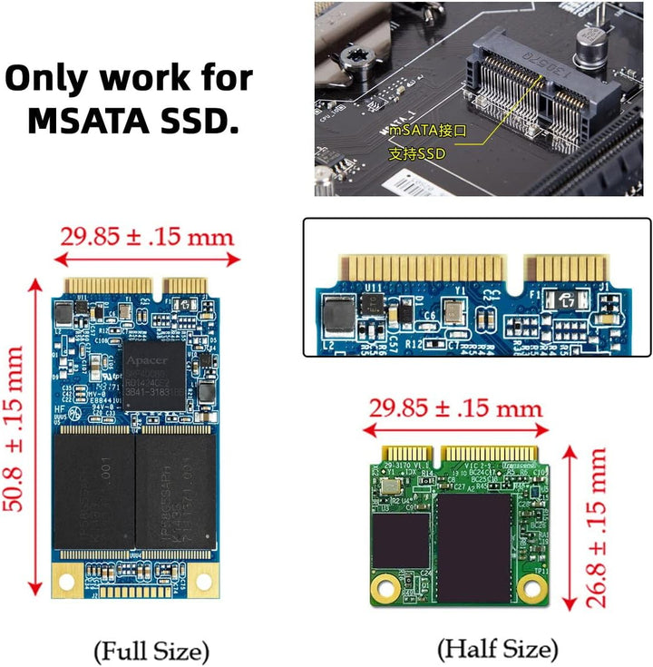NFHK Dual MSATA Mini-SATA SSD Karte JOBD Raid0 Span Bridge zu 2.5inch SATA Combo HDD Festplattengehä