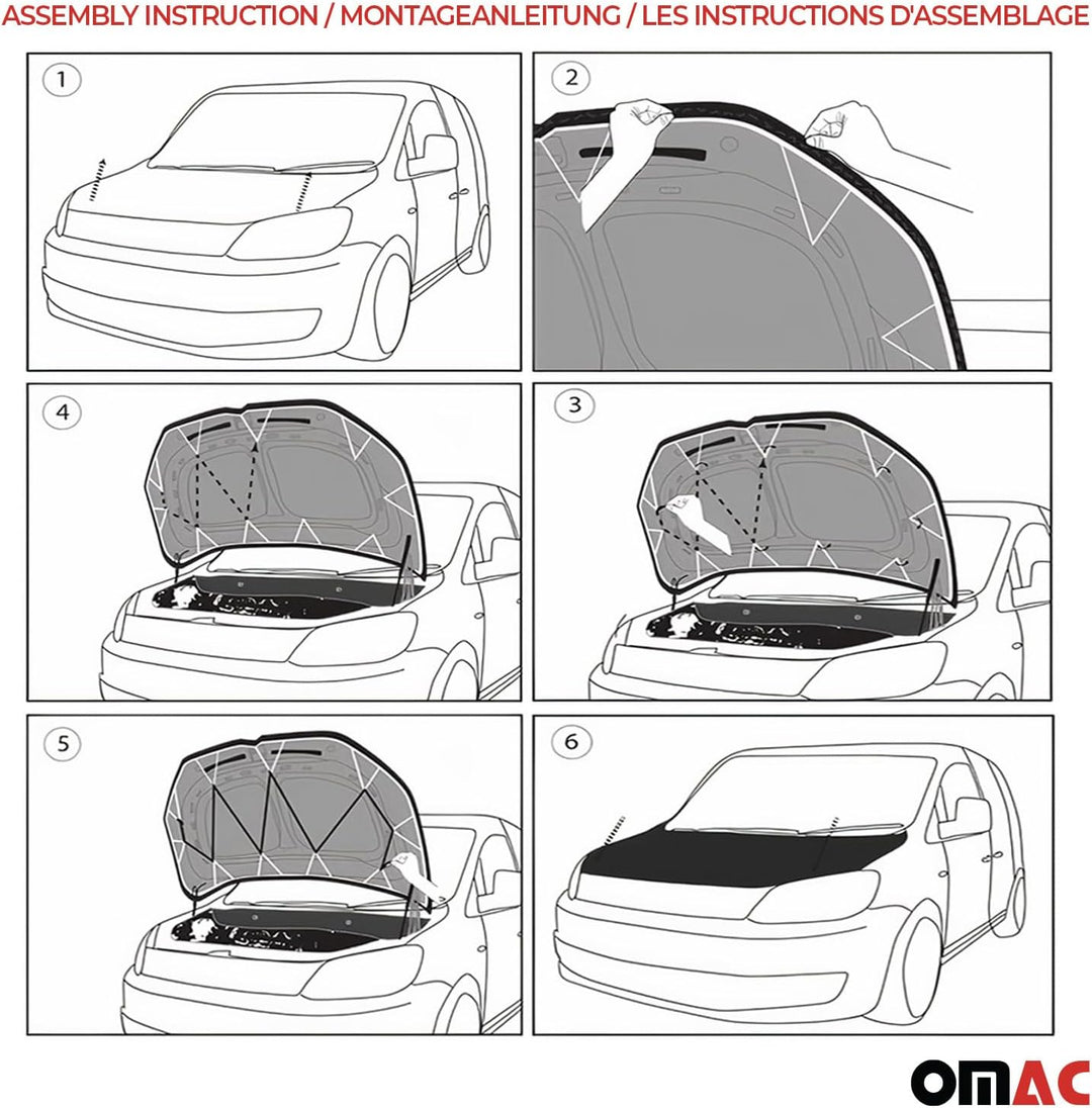 Haubenbra Bonnet Bra Steinschlagschutz kompatibel mit VW Transporter T5 2010-2015 Schwarz Schwarz /