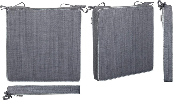 Brandsseller Outdoor Garten Sitzkissen Auflagen Kissen mit Paspel - Leinenoptik Uni - Schmutz- und W