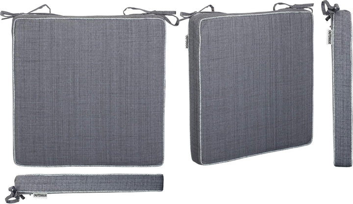 Brandsseller Outdoor Garten Sitzkissen Auflagen Kissen mit Paspel - Leinenoptik Uni - Schmutz- und W