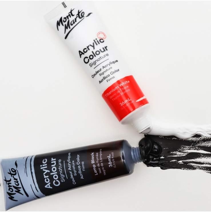 Mont Marte Acrylfarben Set Premium โ 18 x 36ml โ Ideal fรผr Acrylmalerei โ Brillante Lichtechte Farbe