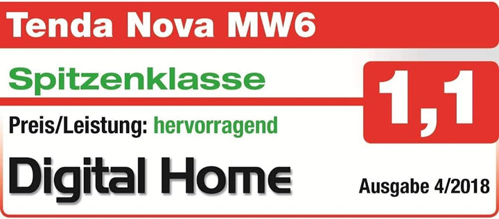 Tenda Nova MW6 Mesh WLAN System - AC1200 Dual Band - Reichweite bis zu 500m² & 90 Geräte - 6x Gigabi