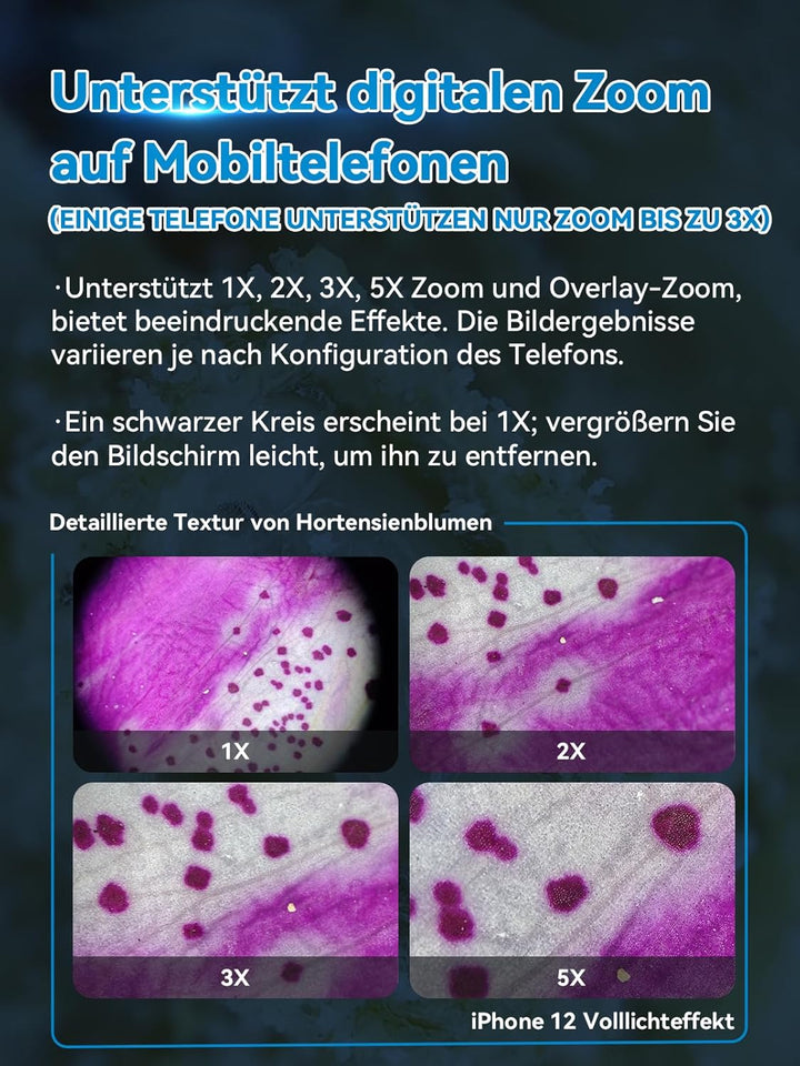 APEXEL 3in1 Mini-mikroskop für Smartphone-Kamera,Handy mikroskop für Smartphone,Explore Micworld wit