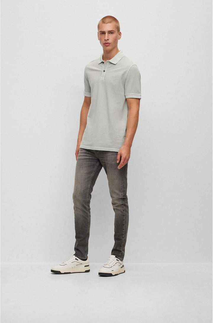 BOSS Herren Prime Slim-Fit Poloshirt aus Baumwoll-Piqué 4XL Silber, 4XL Silber
