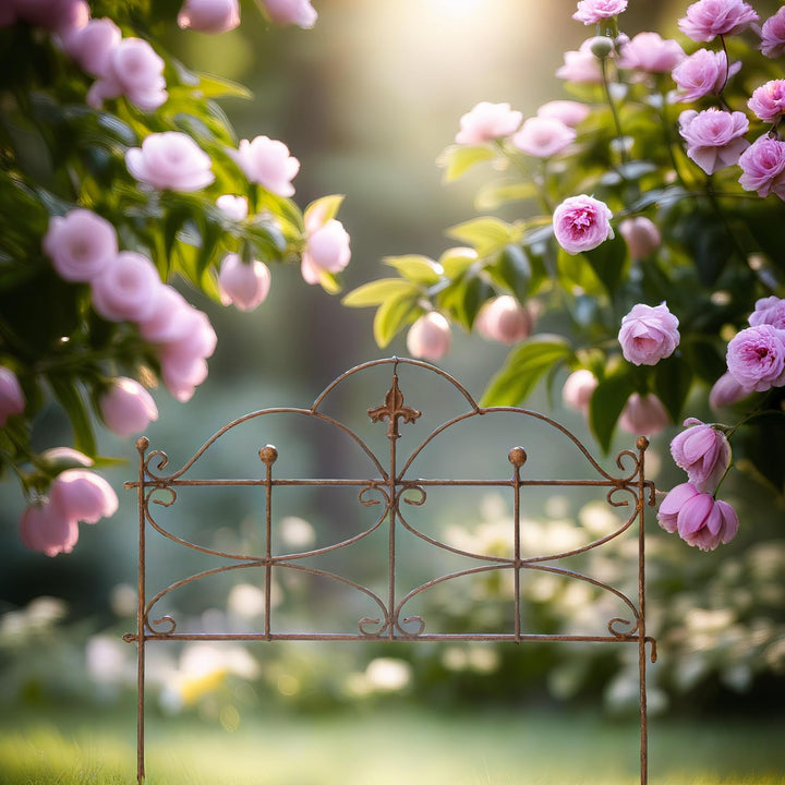 Gerry Beetzaun Zaun Zaunelement Gartenzaun Rankhilfe Stütze Pflanzen Schmetterling Eisen Rost Deko 5