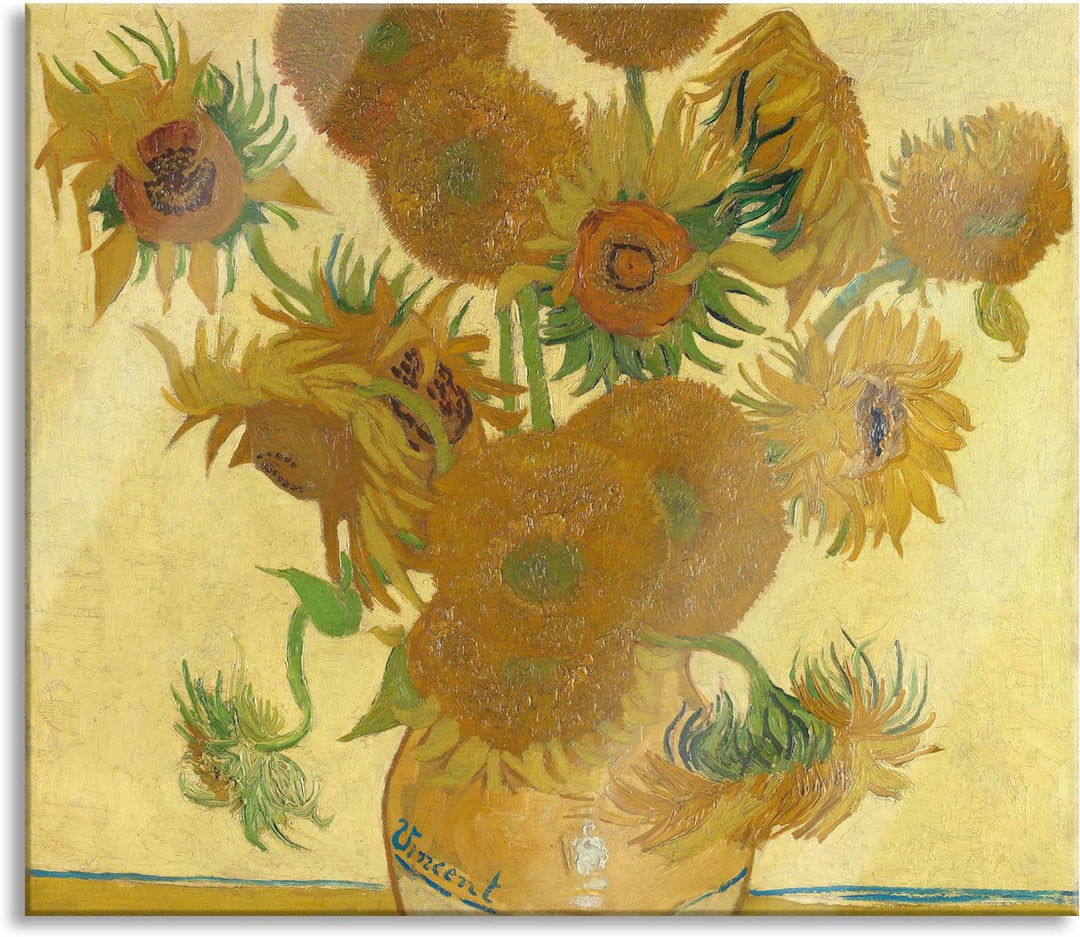 Vincent Van Gogh - Sonnenblumen I Herdabdeckplatte & Spritzschutz aus Echtglas | Für Herd-Kochfelder