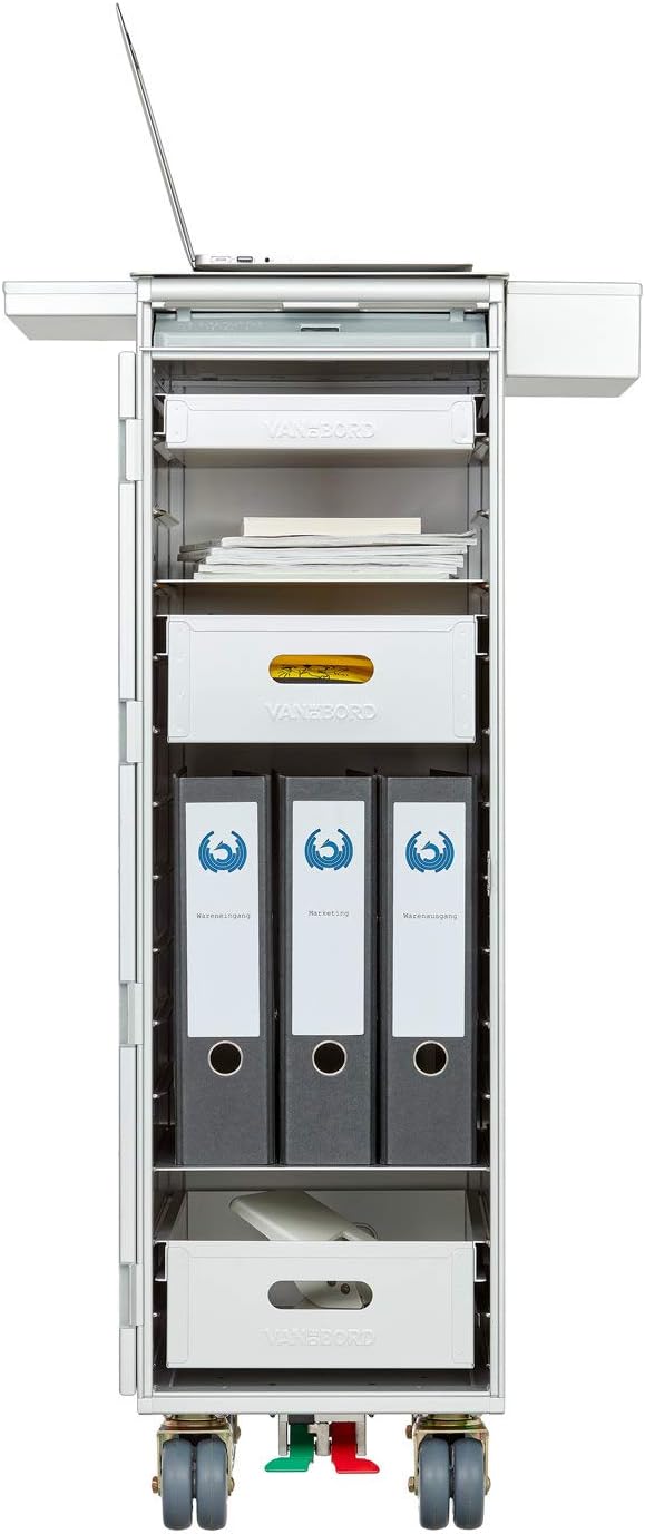 VanDeBord Ausstattungspaket Büro & Homeoffice, Zubehör für Airline Trolleys, Büro-Rollcontainer, Hom