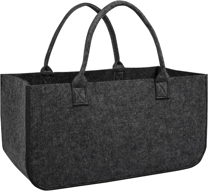 UISEBRT 4 Stück Kaminholztasche Filz, Filztaschen Shopper mit Tragegriffen, Kaminholzkorb Filztasche