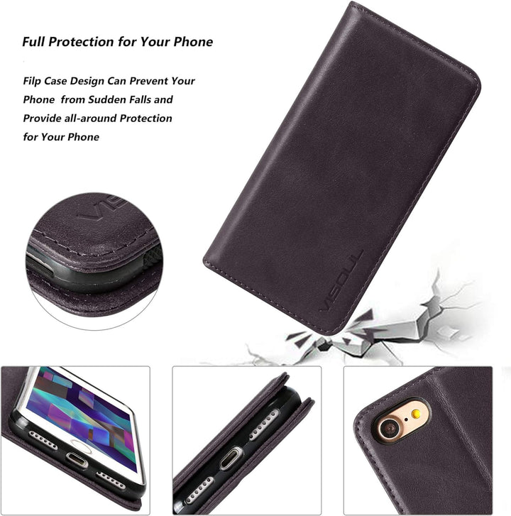 VISOUL iPhone SE 2022/2020 Hülle, iPhone 8/7 Handyhülle,Stossfeste Schutzhülle [Erstklassiges Rindsl