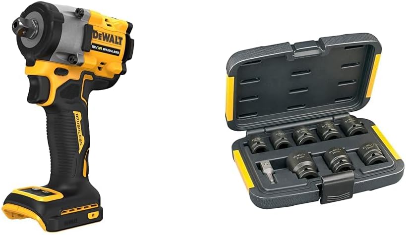 DEWALT XR Akku-Schlagschrauber DCF922N & Extreme Impact Steckschlüssel-Set für Schlagschrauber DT750