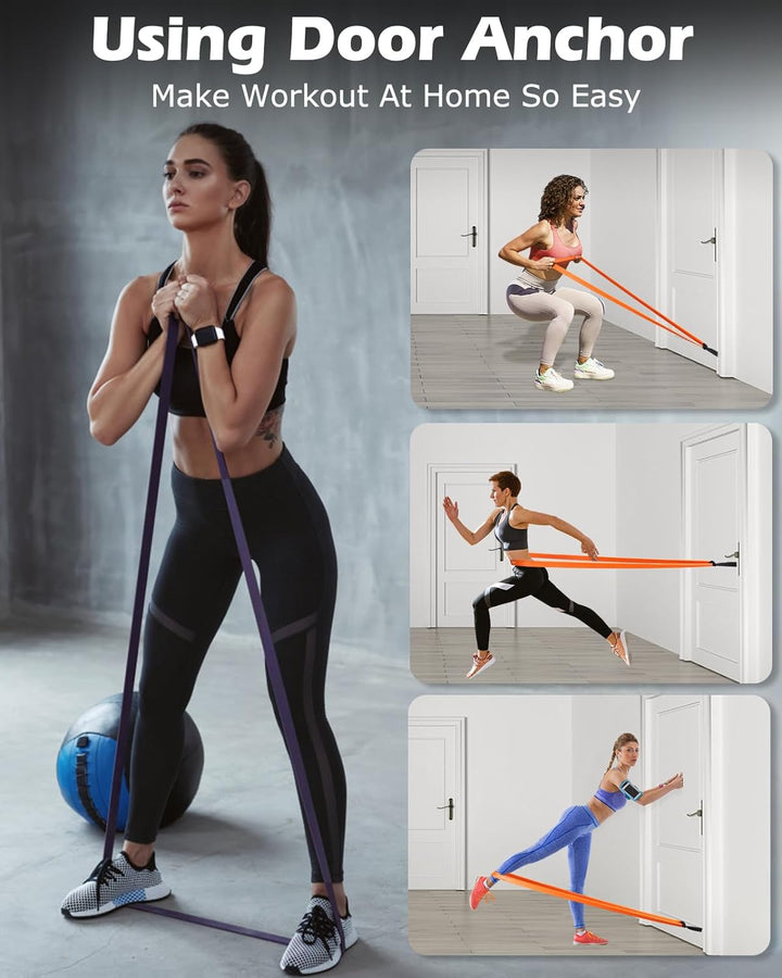 Zacro Resistance Bands, Fitnessbänder Widerstandsbänder, Widerstandsband Set mit Türanker, Fitnessbä