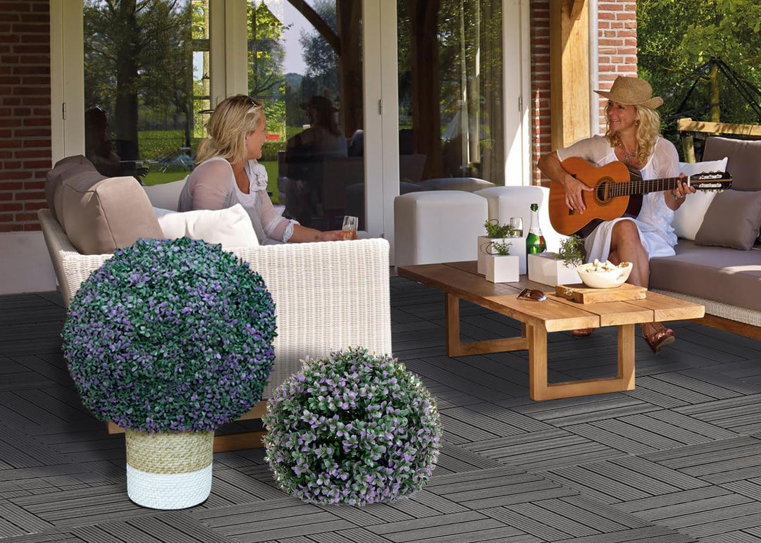 Mendler Künstlicher Busch HWC-L77, Buchskugel Dekopflanze Buchsbaumkugel Kunstpflanze Buxus, Outdoor