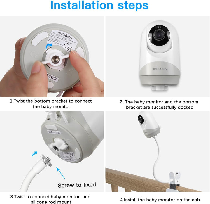 HOLACA Babyphone-Halterung für HelloBaby HB40/ HB65/ HB66/ HB6339/ HB6336/ HB6351/ HB6550 & Blemil B