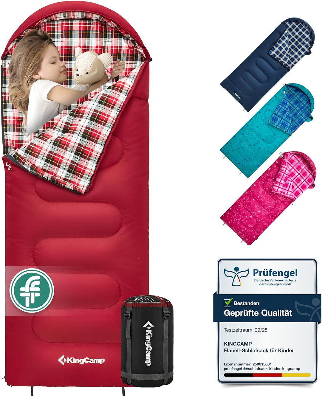 KingCamp Kinderschlafsack Schlafsack Winter Warmer Deckenschlafsack 3-4 Jahreszeiten für Kinder beim