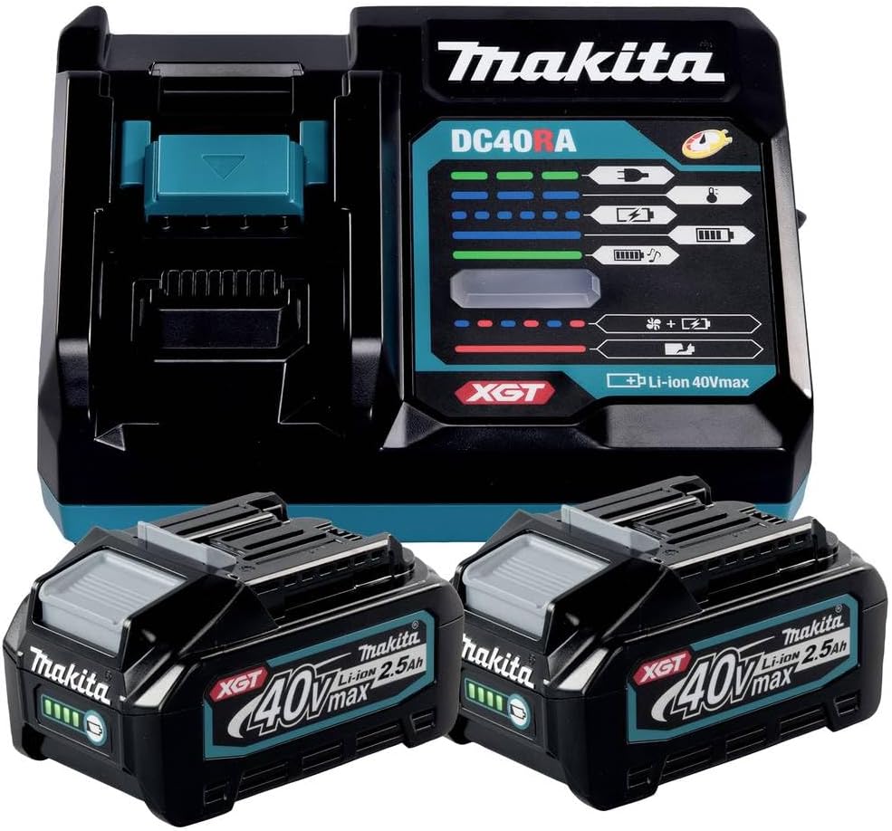Makita Source Kit Li 40V 2,5Ah inkl. Schnellladegerät & 2 Akkus im Karton