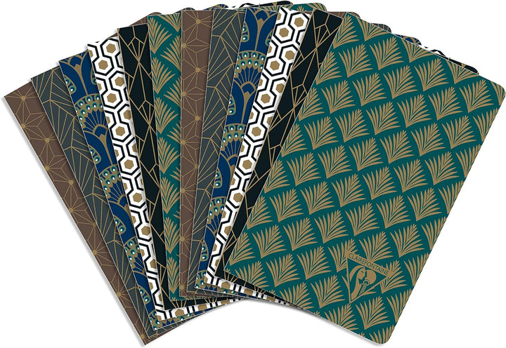 Clairefontaine 192086C - Packung mit 12 Notizbücher Neo Deco Kollektion Winter, 7,5x12 24 Blatt lini