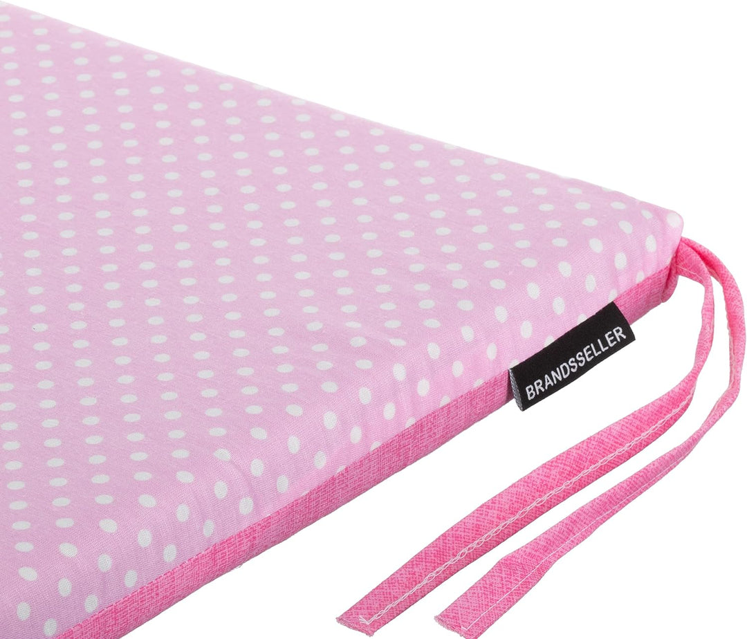 Brandsseller 4er Set Sitzkissen 40x40 cm mit Punkten – Bequeme Stuhlauflagen mit Bindebändern & abne