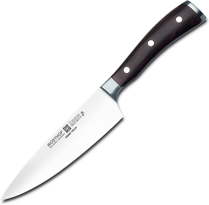 Wüsthof Kochmesser, Ikon (4996), 16 cm Klinge, geschmiedeter Doppelkropf, Edelstahl, Grenadill-Holzg