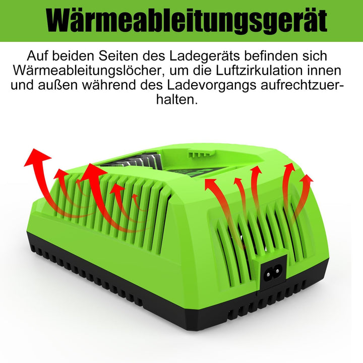 ENERGUP G40C 40V Ersatzladegerät für Greenworks 40V Ladegerät für Greenworks 40V Akkus 29252 20202 2