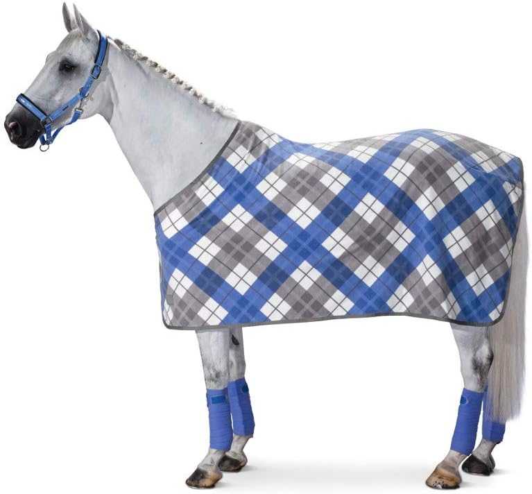 Eskadron Abschwitzdecke Fleece Checked in atlanticblue/Marshmellow/Silver-Pearl, Grösse (cm):S (125c