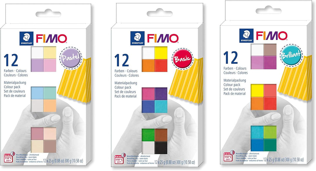 Staedtler FIMO Soft ofenhärtende Modelliermasse (Brilliant, 36 Blöcke Farbmix) Brilliant 36 Blöcke F