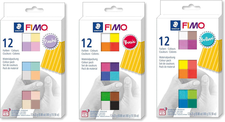 Staedtler FIMO Soft ofenhärtende Modelliermasse (Brilliant, 36 Blöcke Farbmix) Brilliant 36 Blöcke F
