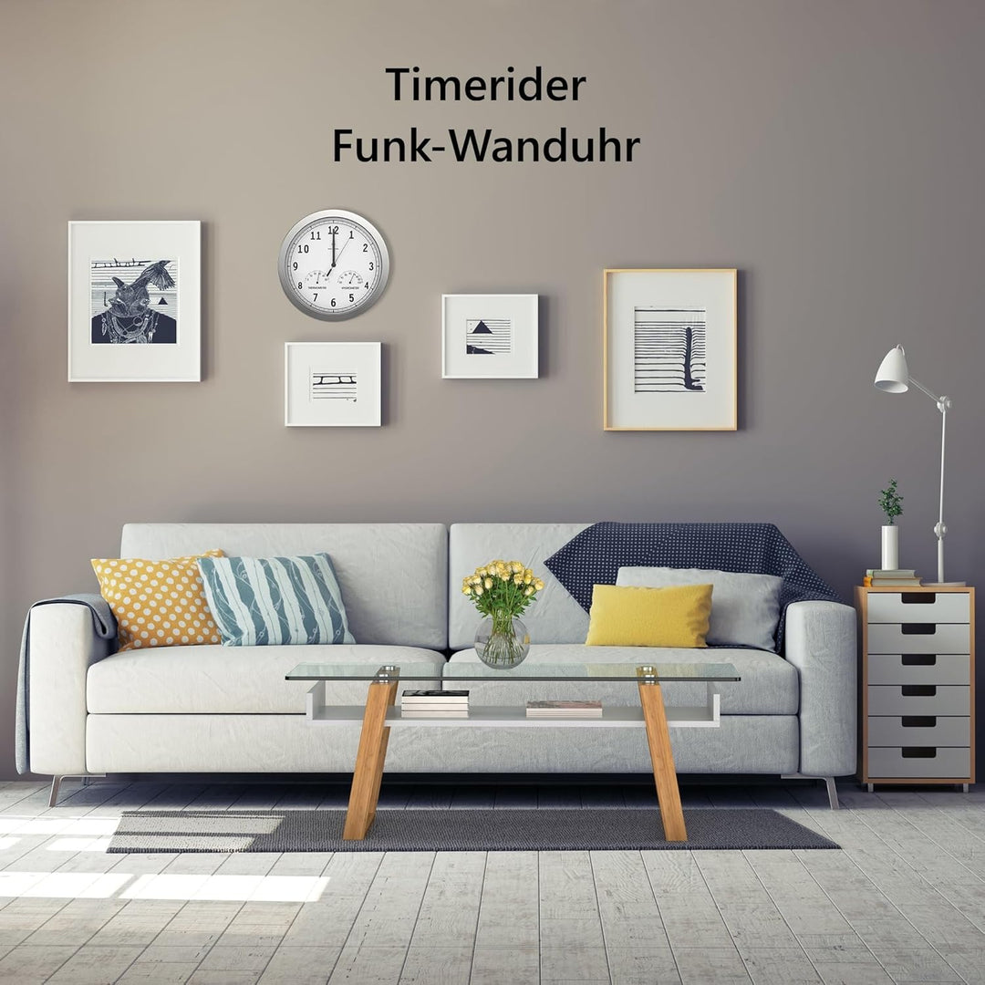 bonVIVO Funk Wanduhr ohne Tickgeräusche - Grosse Küchenuhr - Funkuhr für Wand in Bad, Büro, Home Off