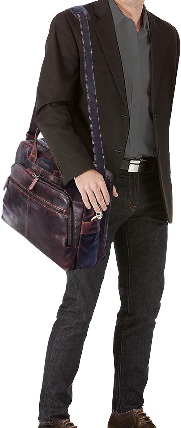 STILORD 'Lias' Echtleder Umhängetasche für Herren - Stilsicher ins nächste Meeting Kara - Braun, Kar