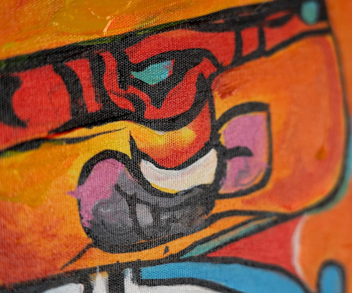 YS-Art Pop Art Abstrakt Acryl Gemälde auf Leinwand Farbenfrohe Welt handgemalt Wandbilder Wohnzimmer