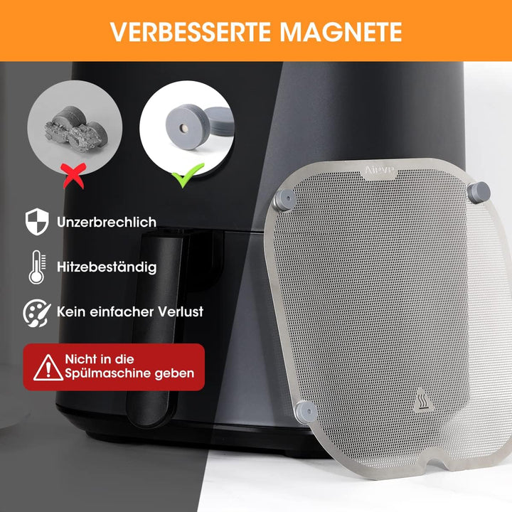 AIEVE Edelstahl Spritzschutz Feinmaschiger Fettspritzschutz kompatibel mit COSORI XXL 4,7 L und Ninj