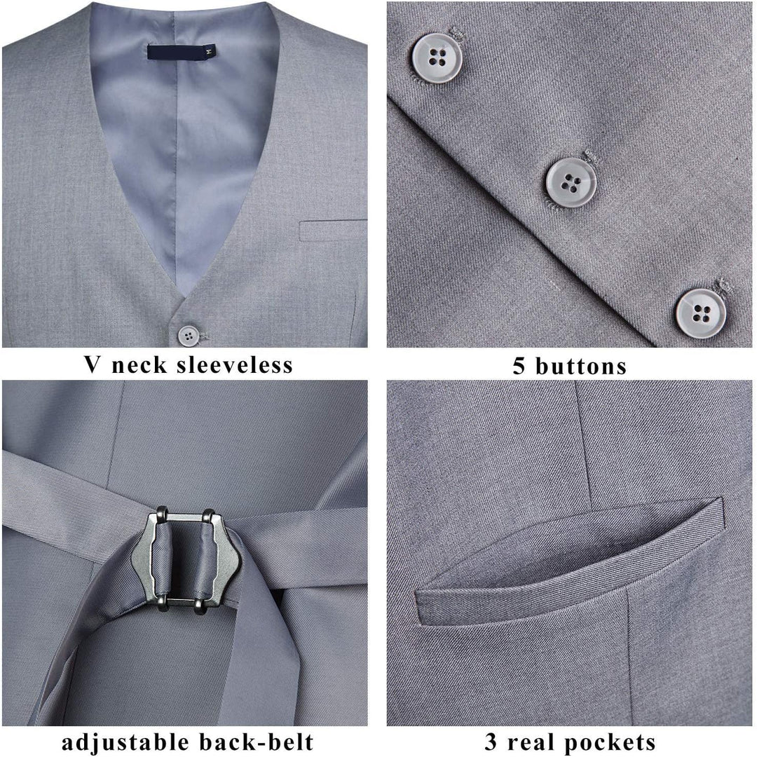 Enlision Anzugweste für Herren Formelle Einfarbige Weste Hochzeit Elegant Anzugwesten Business Weste