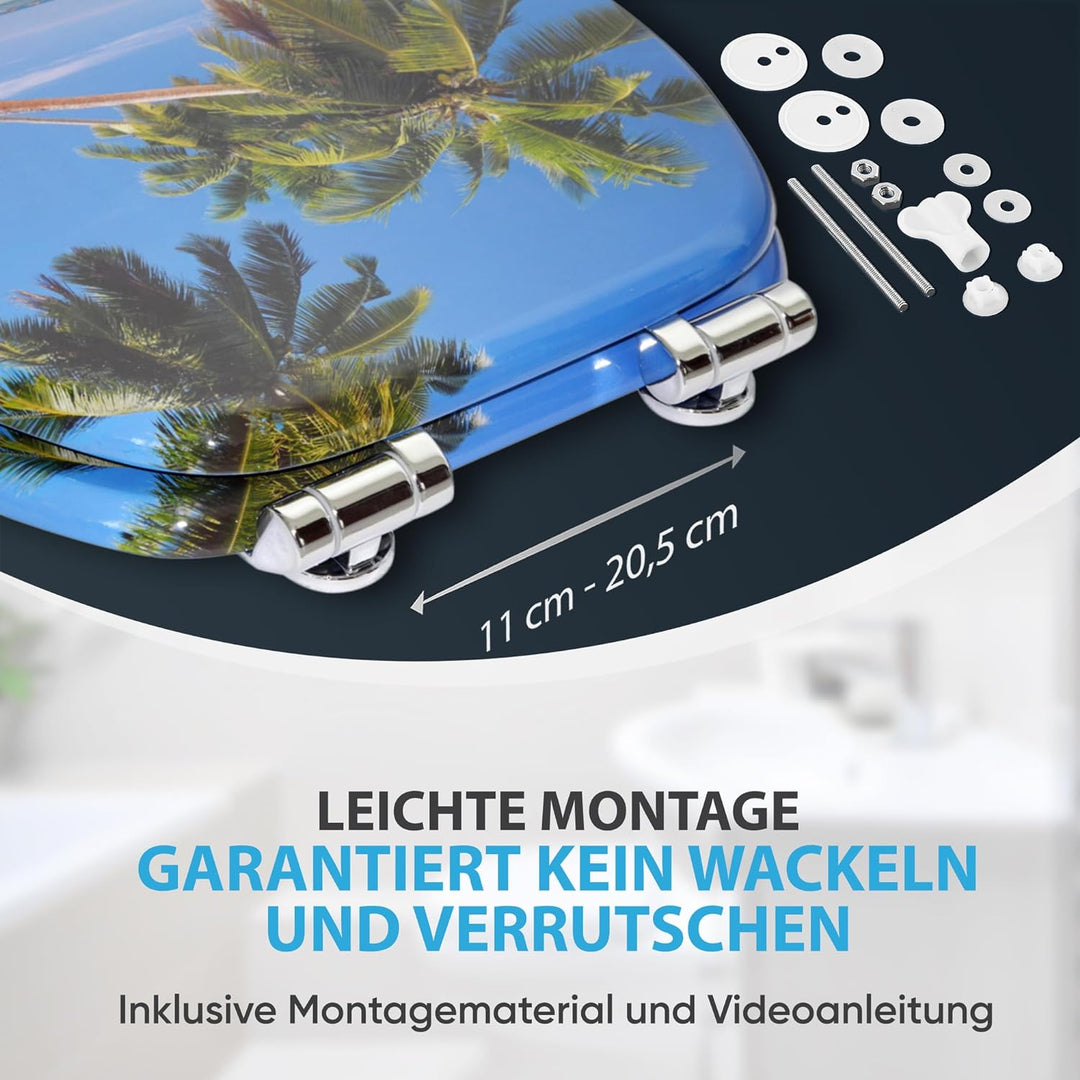 Sanilo WC-Sitz mit Absenkautomatik I Hochwertiger Toilettensitz aus Holz I Toilettendeckel in versch