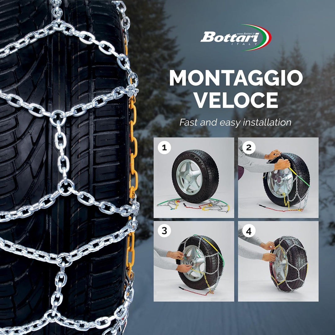 Bottari 68012: Schneeketten "Master", 16 mm, Grösse 265, ÖNORM, für SUVs, busse, transporter und woh