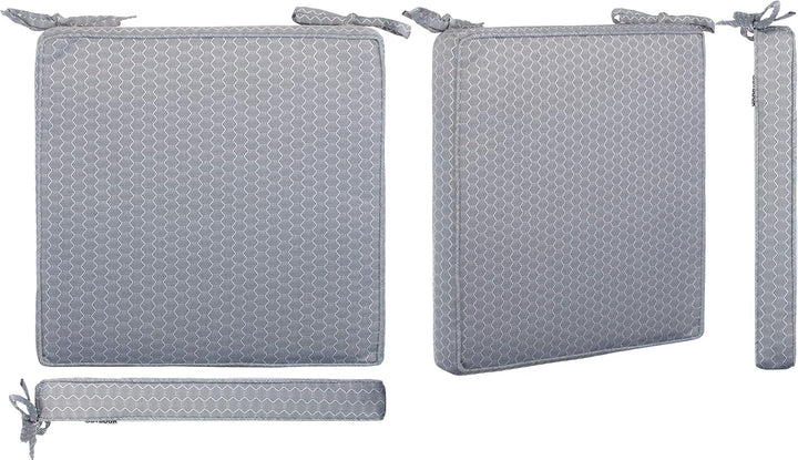 Brandsseller Outdoor Garten Sitzkissen Auflagen Kissen mit Paspel - Waben-Optik - Schmutz- und Wasse