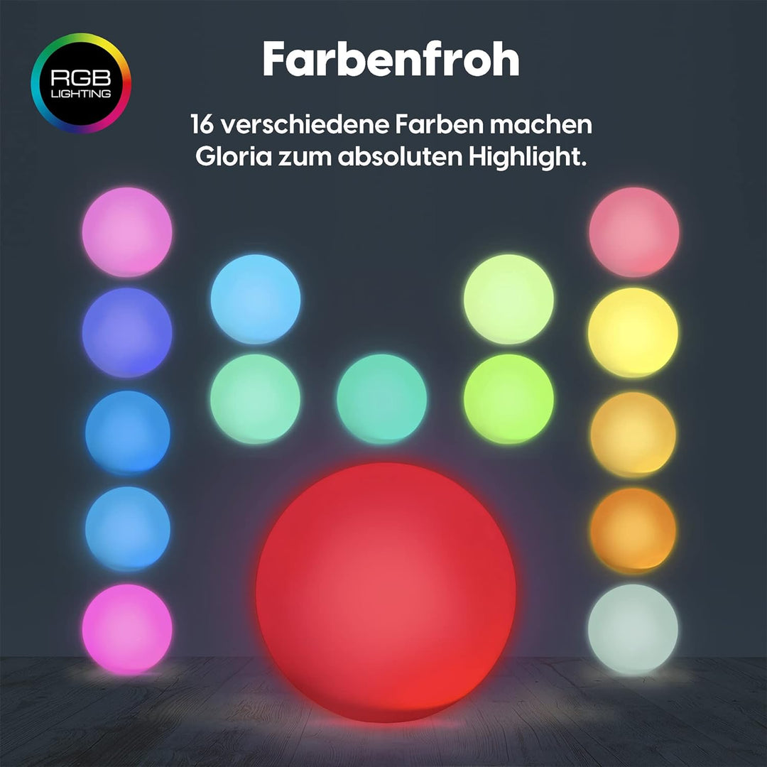 wuuhoo I LED Solar Deko Gartenleuchte Gloria mit 16 Farben I Farbwechsel mit Fernbedienung und Akku