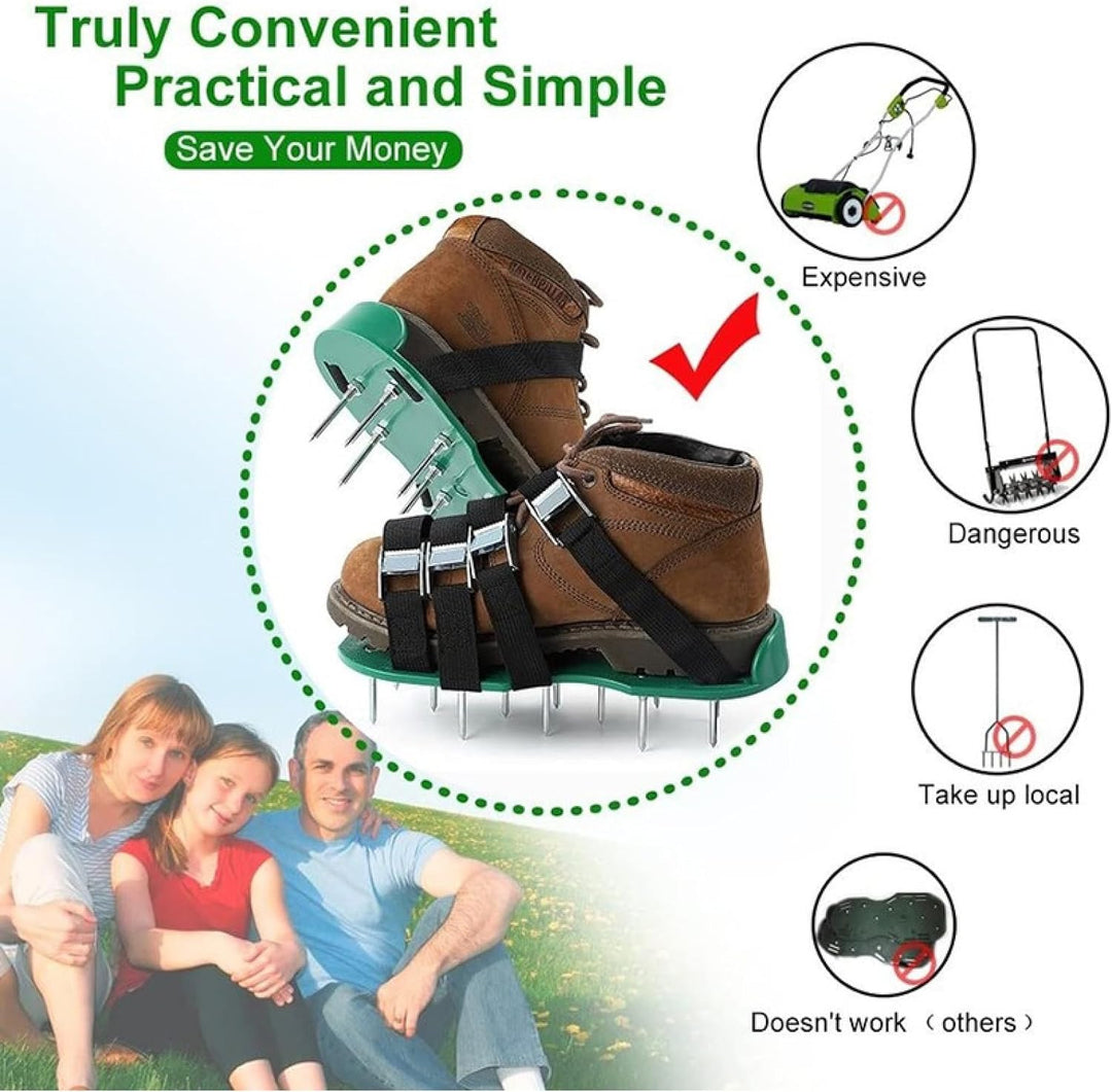 Rasenbelüfter Schuhe, Nagelschuhe Rasenlüfterschuhe Vertikutierer Universal Rasenlüfter Rasen Tiefe