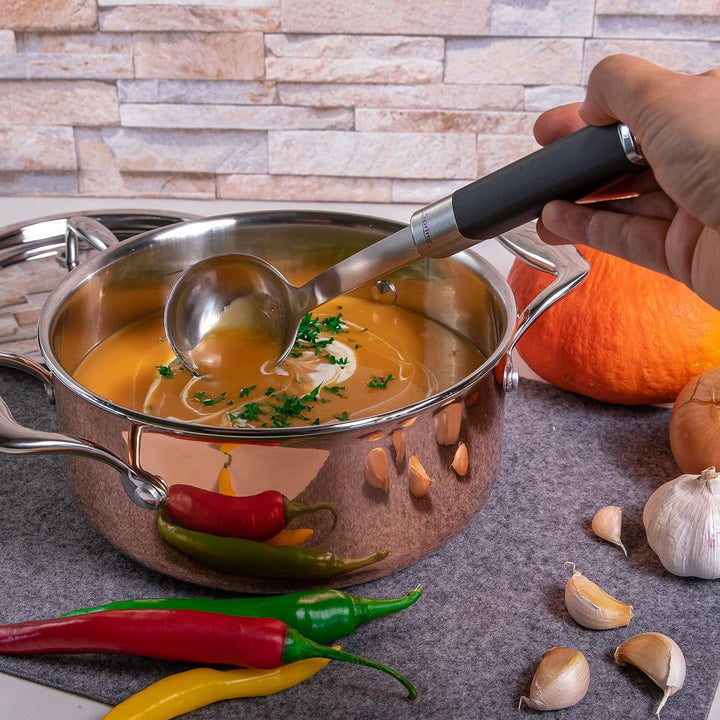 Spring CULINOX Bratentopf mit Deckel | Ø: 16cm, Höhe: 7,5 cm | 1,4 ltr | 0,5 mm Aussenschicht aus Ku