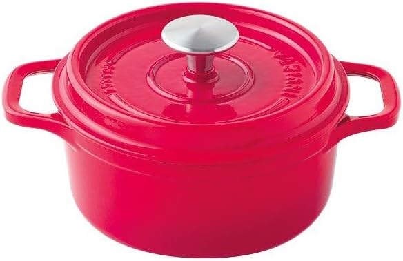 Invicta 402240 Bräter, rund, emailliertes Gusseisen, 24 cm, Rubin