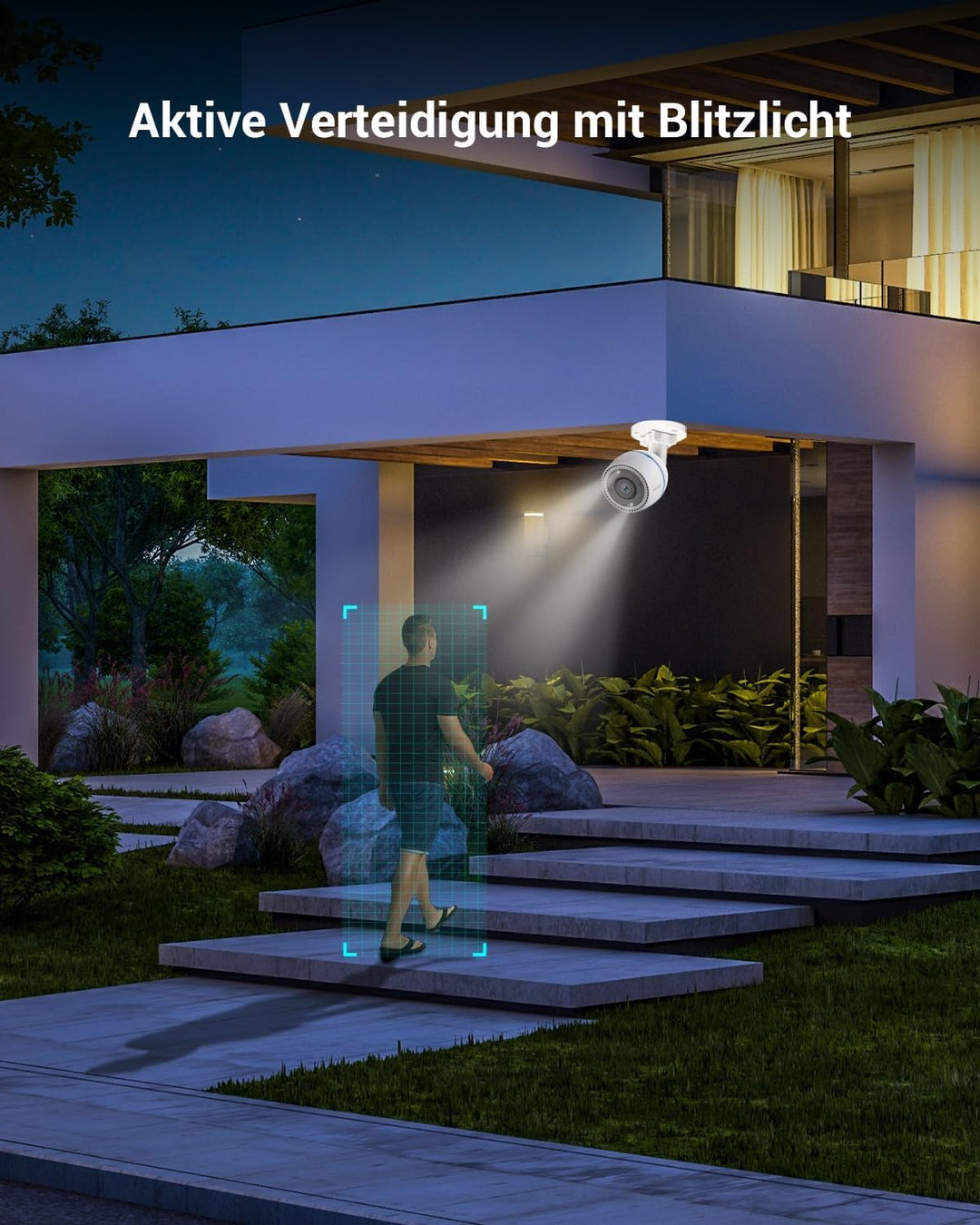 EZVIZ 1080P FHD WLAN Kamera, Überwachungskamera Aussen mit Farbnachtsicht, Bewegungserkennung, aktiv