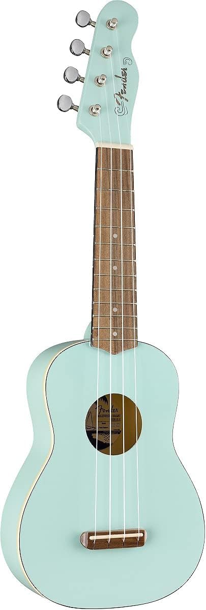 Fender Venice Sopran-Ukulele, Walnuss-Griffbrett, Daphne Blue blau, blau