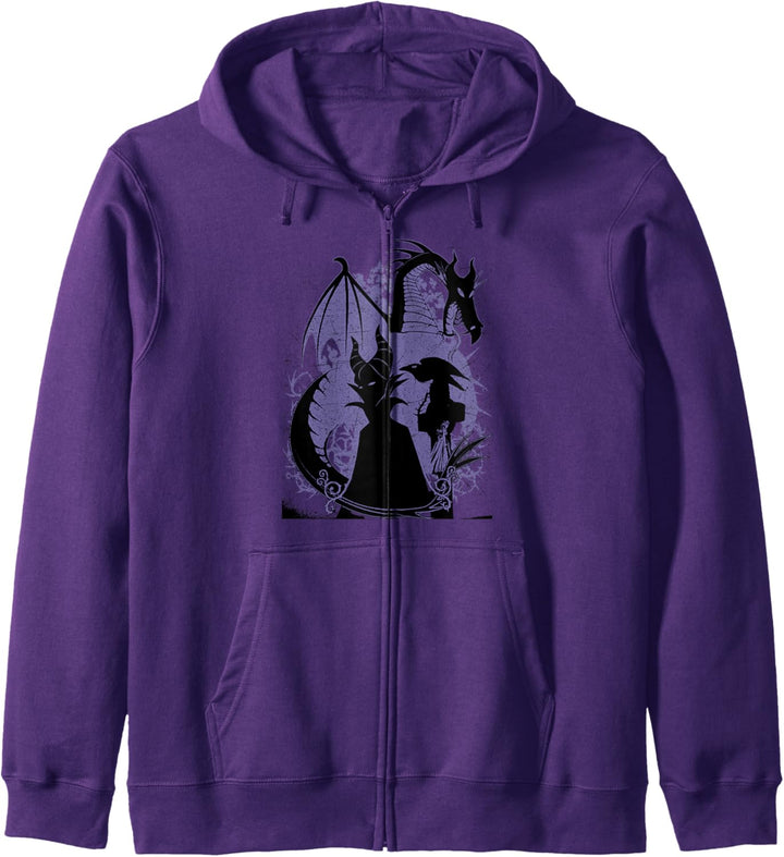 Disney Sleeping Beauty Maleficent Dragon Silhouette C1 Kapuzenjacke