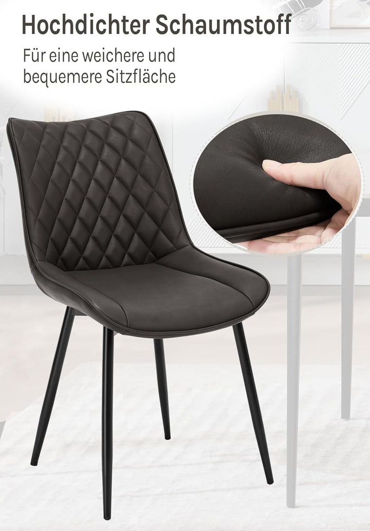 WOLTU 4 x Esszimmerstühle 4er Set Esszimmerstuhl Küchenstuhl Polsterstuhl Design Stuhl mit Rückenleh