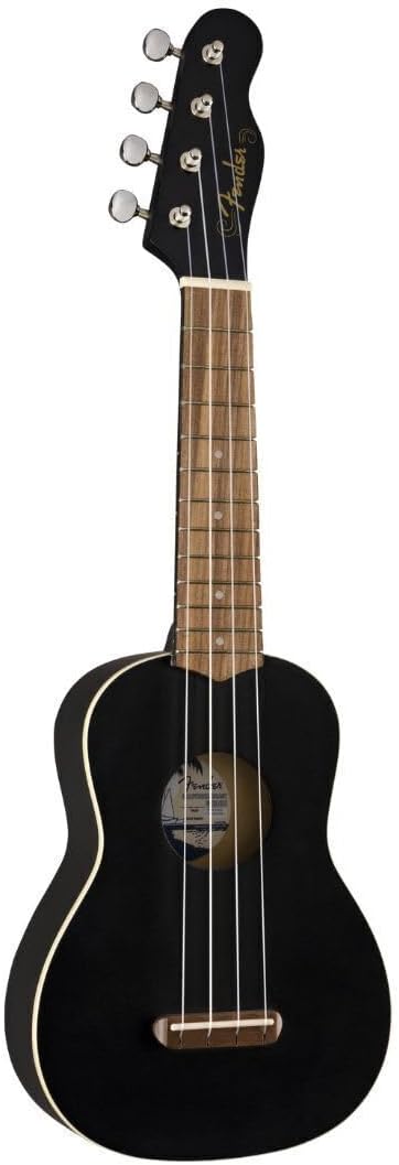 Fender Venedig Sopran-Ukulele, Schwarz Schwarz Venice Soprano, Schwarz Venice Soprano