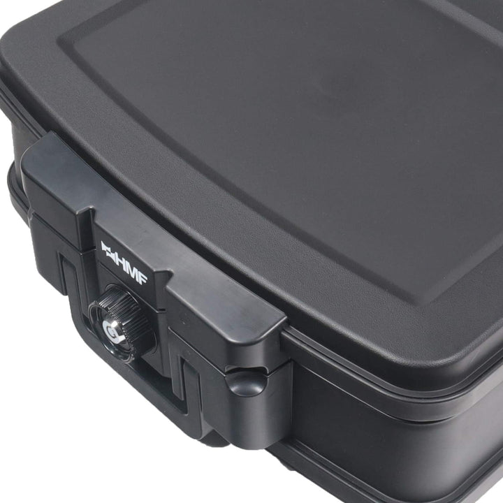 HMF 250452 Feuerfeste Wasserdichte Dokumentenbox | DIN A4 | 44,5 x 16,5 x 33 cm | schwarz