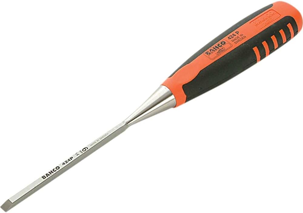 Bahco Stechbeitel, 2-Komponenten Heft, 4 X 140mm 424P-4, Silber/Orange/Schwarz, 4 x 140 mm, 4 x 140