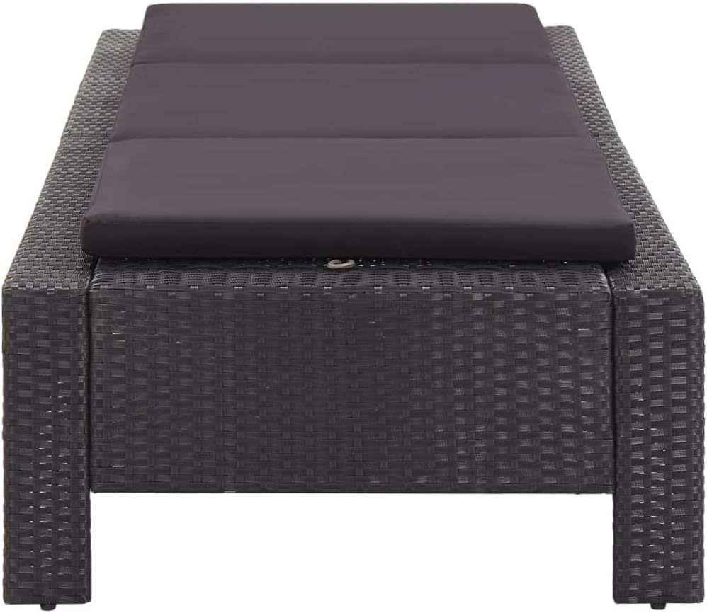 vidaXL Sonnenliege mit Auflage Liege Lounge Relaxliege Gartenliege Liegestuhl Rattanliege Rattanmöbe