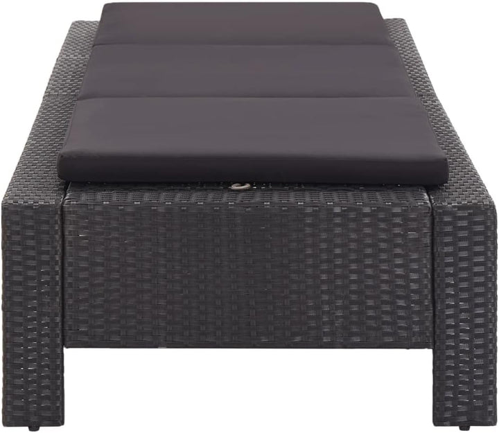 vidaXL Sonnenliege mit Auflage Liege Lounge Relaxliege Gartenliege Liegestuhl Rattanliege Rattanmöbe