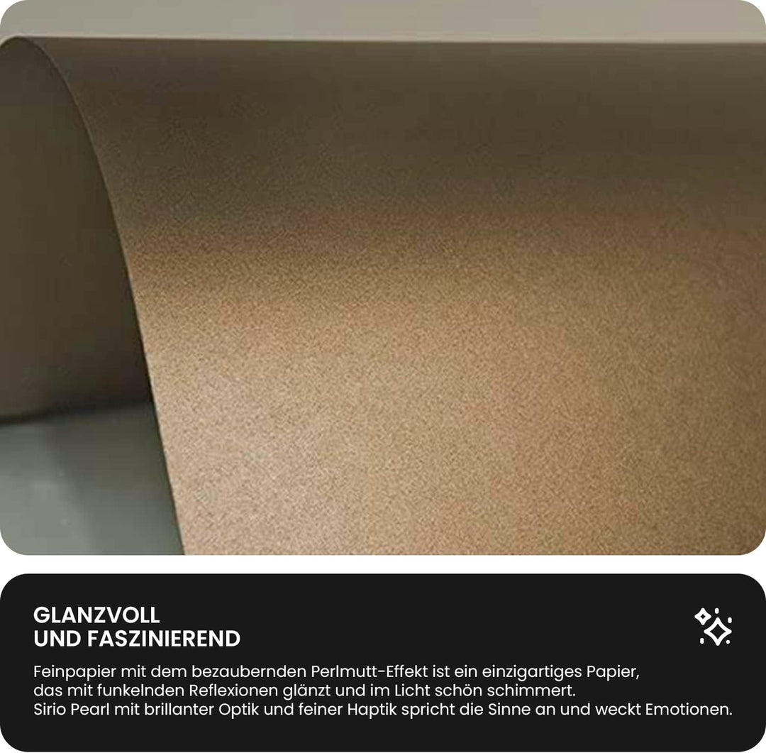 Netuno 100x Feinkarton Perlmutt-Braun DIN A5 148x 210 mm 300g Sirio Pearl Fusion Bronze Effekt-Karto