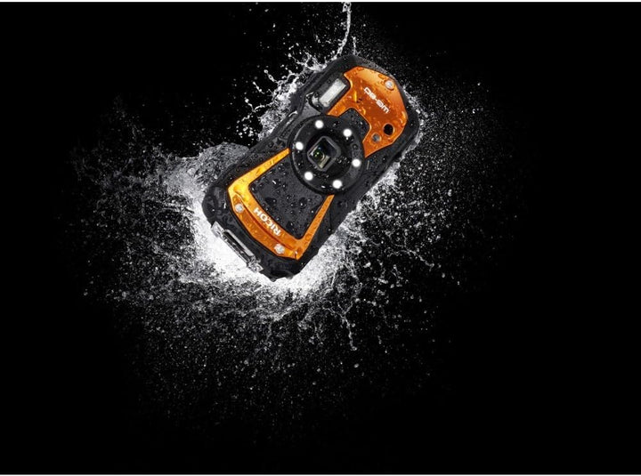 Ricoh WG-80 Orange Wasserdichte Digitalkamera - stosssicher frostsicher drucksicher 03127, Orange